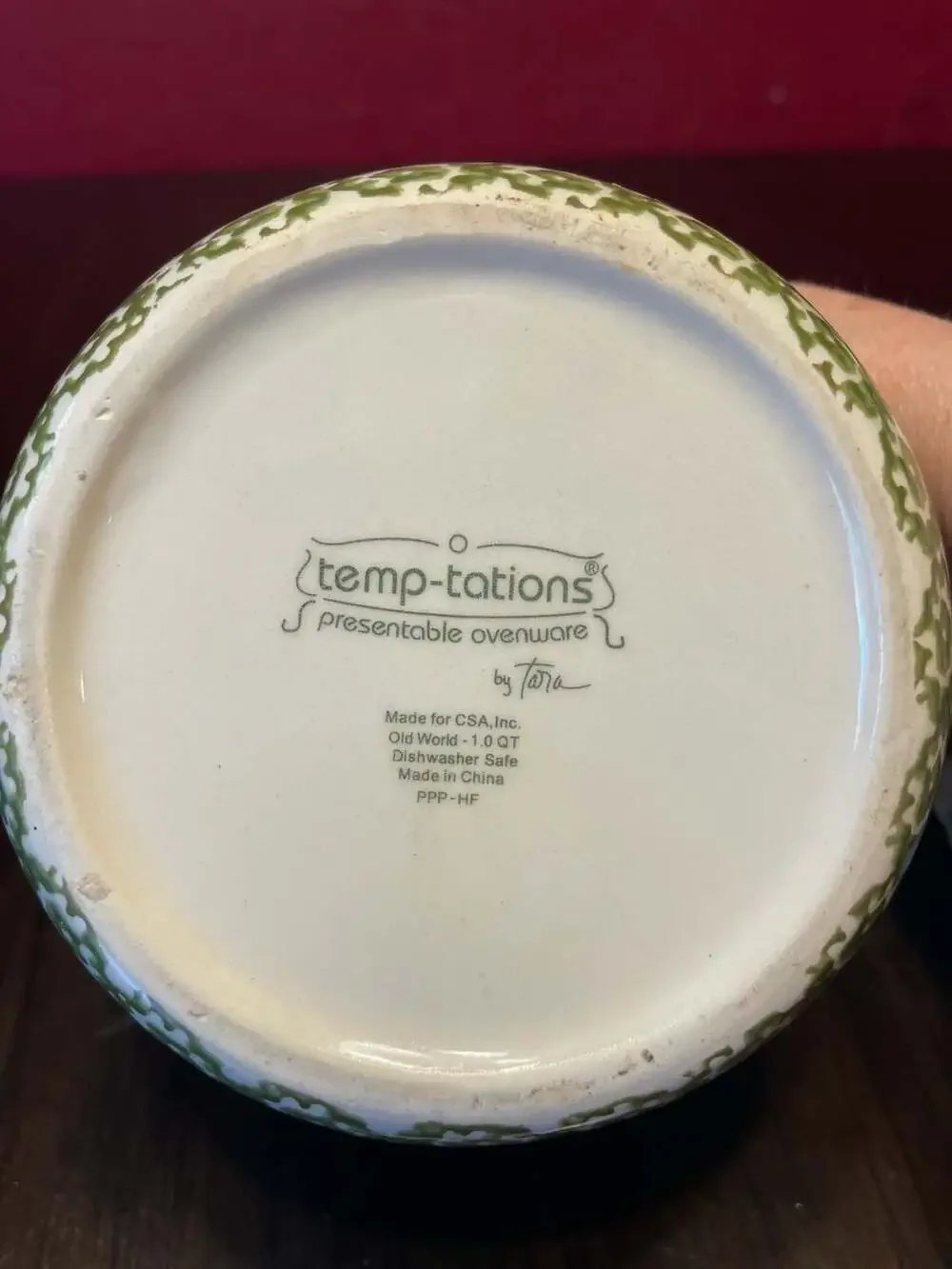 Temp-tations Old World Green Chicken Hen Mini Baker Canister Bowl with Lid